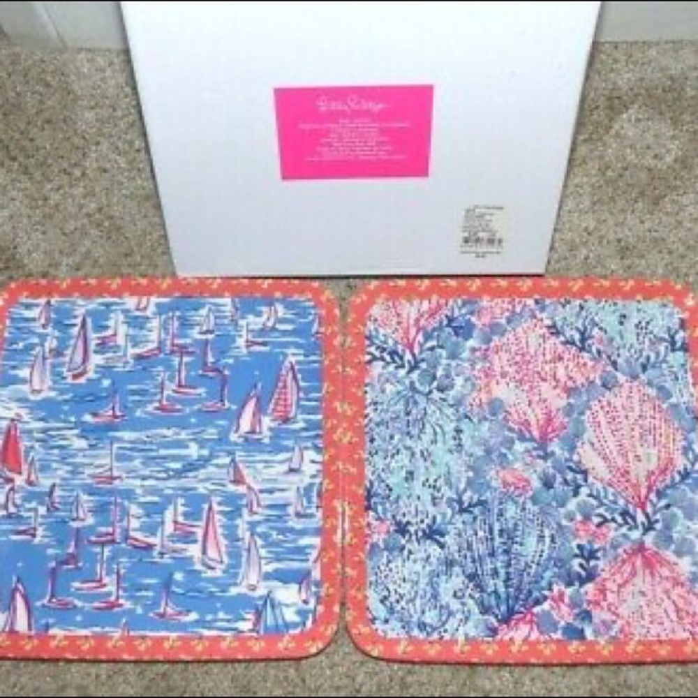NEW NIB Lilly Pulitzer Sway with Me Set of 4 Engineered Melamine Plates - Picture 2 of 7